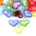 100 Pcs Colorful Acrylic Heart Beads Crystal Beads